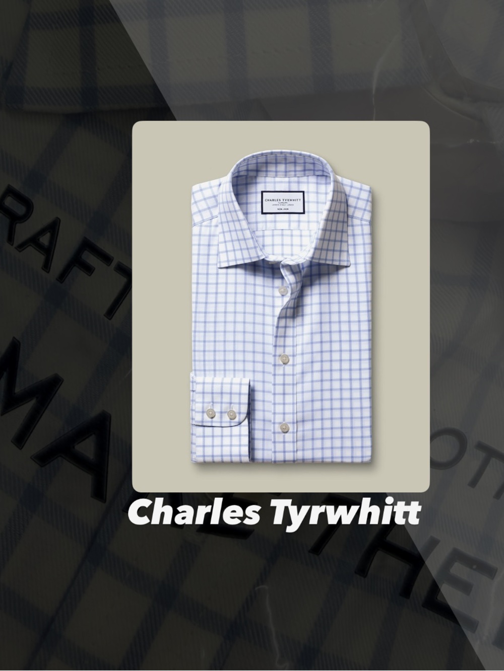 NWT Charles Tyrwhitt Sky Blue Check Shirt